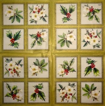 045 Christmas Flowers - 3-ply (cream) - Ihr